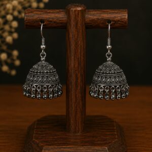 Classic Oxidised Jhumka (8)