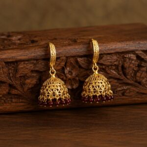 Crimson Ruby Jhumka