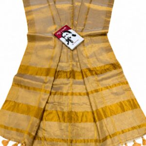 Golden Tissue Mul Cotton Saree
