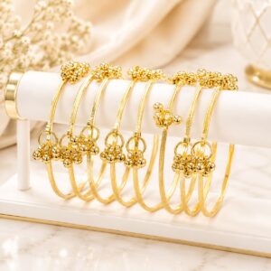 Gold Classic Gunguroo Bangles – Kashmiri Style (Set of 4)