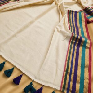 Mazhavillu Mul Cotton Saree (Rainbow)
