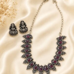 Ruby Peacock Necklace Set