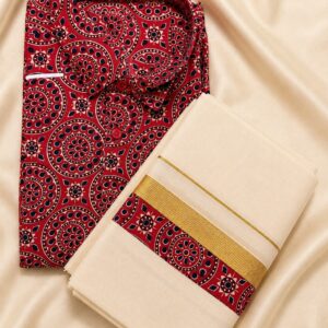 Ajrakh Shirt & Mund Combo Design 2