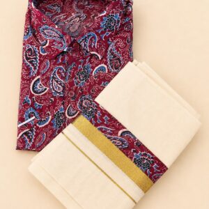 Ajrakh Shirt & Mund Combo Design 3