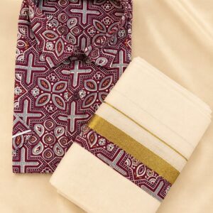 Ajrakh Shirt & Mund Combo Design 4