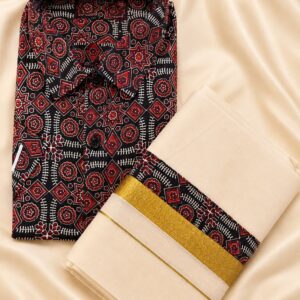 Ajrakh Shirt & Mund Combo Design 5