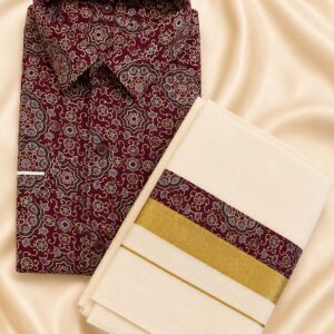 Ajrakh Shirt & Mund Combo Design 6