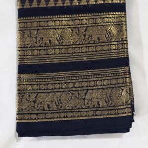 Premium Zari Kanchi Cotton Saree(black) PP2054
